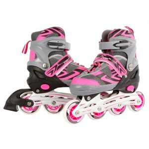 StreetRunner Inliners Rulleskøjte Pink – HURTIG LEVERING – Justerbar over hele 4 Sko-numre! Str. 33-36