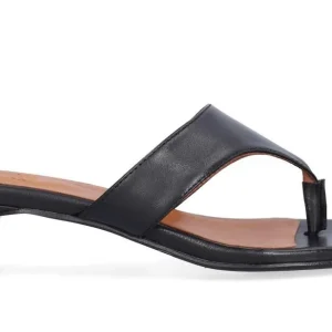 Mule Kitten hæl – Black Nappa 70