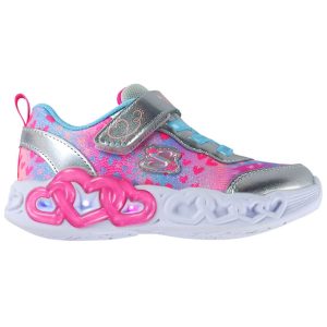 Skechers Sko m. Lys – Girls Infinite Heart – Silver/Multi